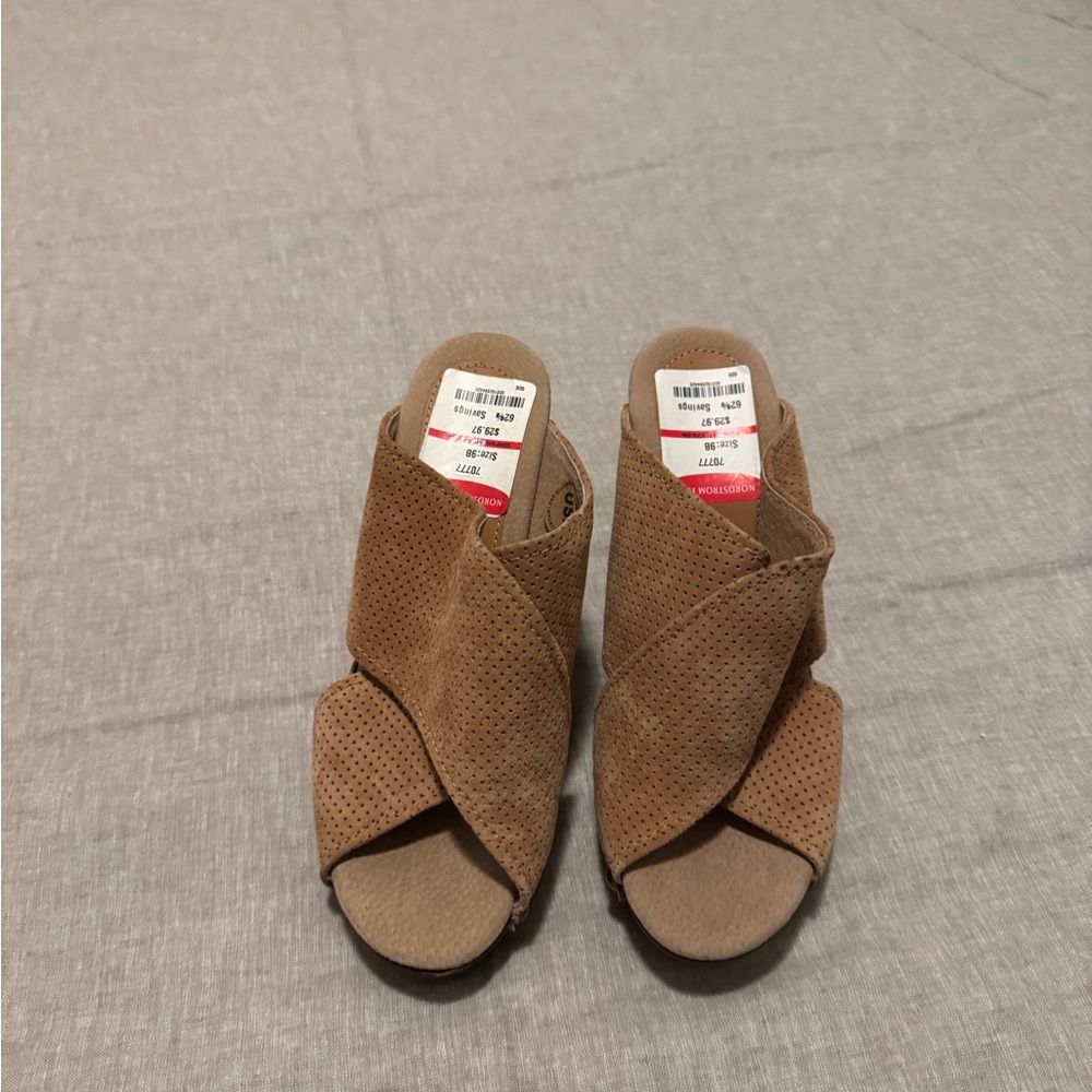 New Brown Perforated Mules